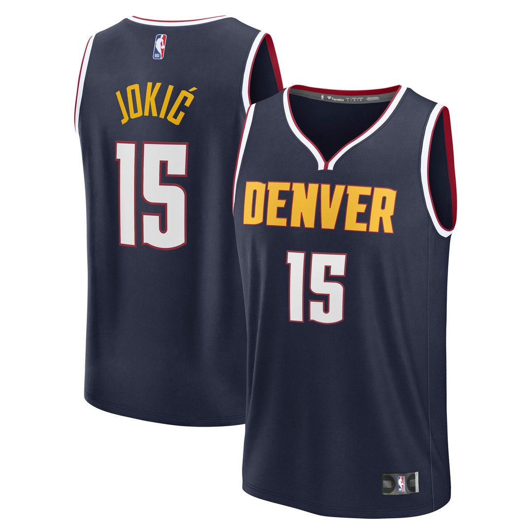 Denver Nuggets Nikola Jokic Fanatics Fast Break Replica Player Jersey - Icon Edition - Navy
