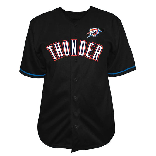 Oklahoma City Thunder Fanatics Big & Tall Pop Full - Button Jersey - Black