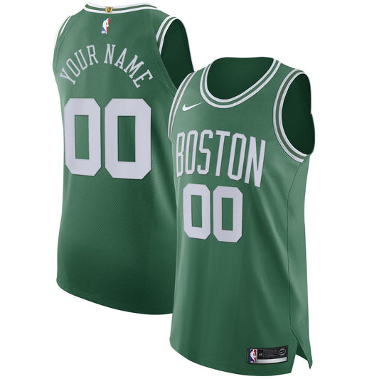 Boston Celtics Nike 2020/21 Authentic Custom Jersey Green - Icon Edition