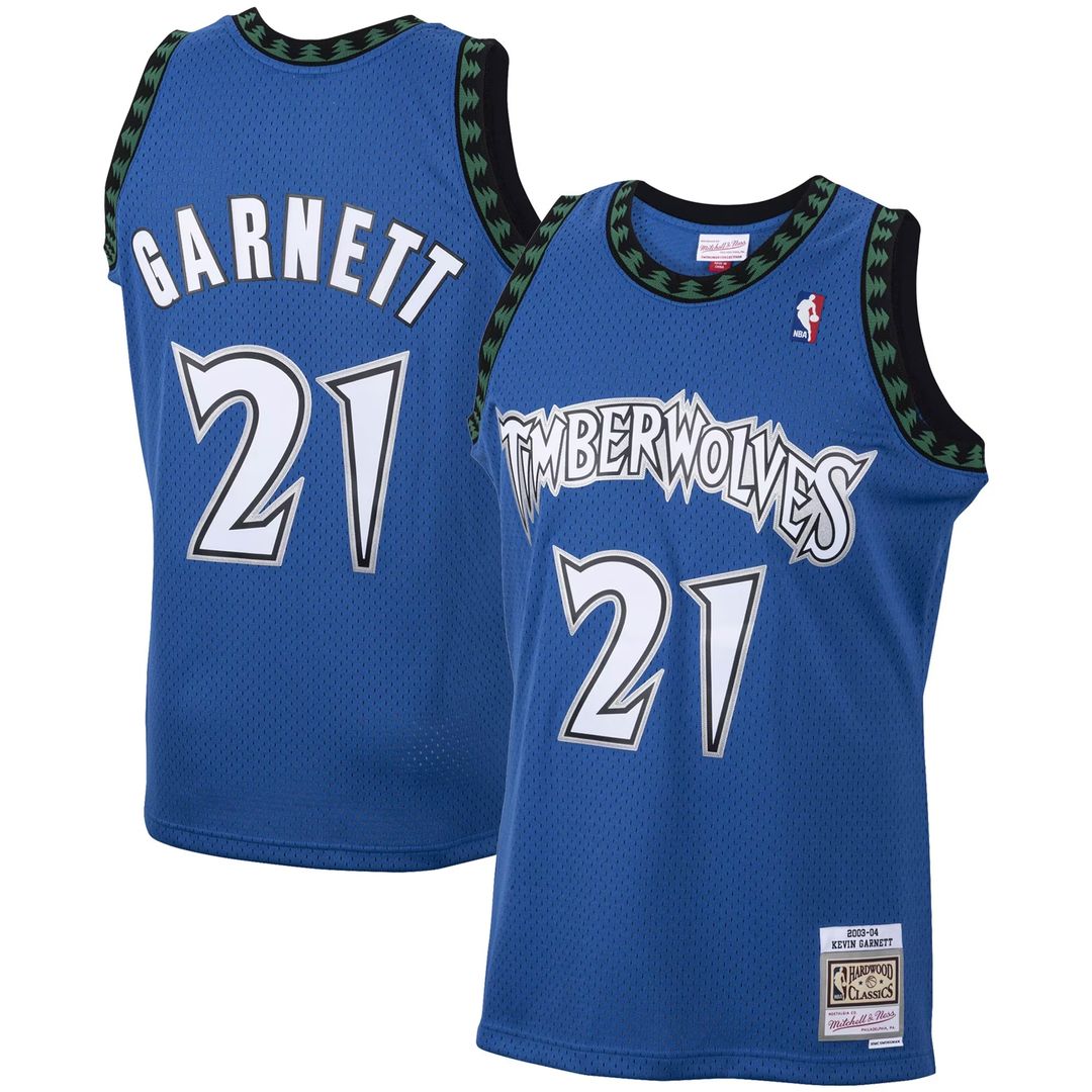 Minnesota Timberwolves Kevin Garnett Mitchell & Ness Big & Tall 2003/04 Hardwood Classics Swingman Jersey - Blue