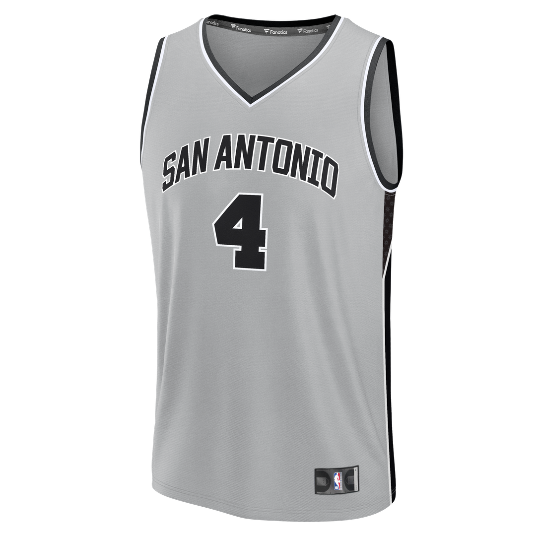San Antonio Spurs De'Aaron Fox Fanatics Fast Break Jersey - Statement Edition - Silver