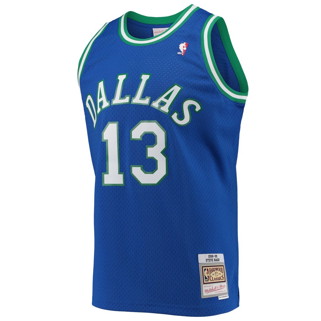 Dallas Mavericks Steve Nash Mitchell & Ness 1998/99 Hardwood Classics Swingman Jersey - Blue