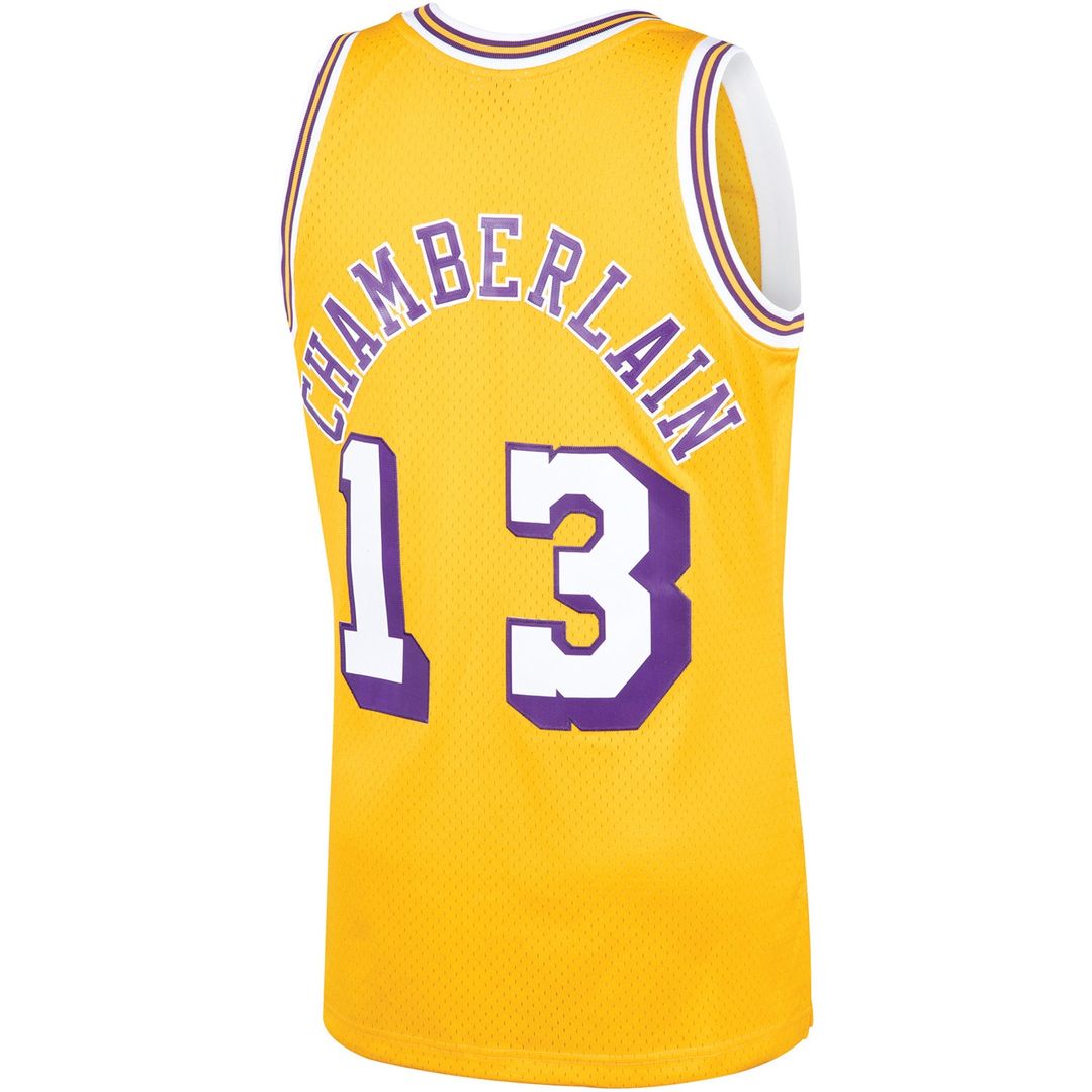 Los Angeles Lakers Wilt Chamberlain Mitchell & Ness 1971/72 Hardwood Classics Swingman Jersey - Gold