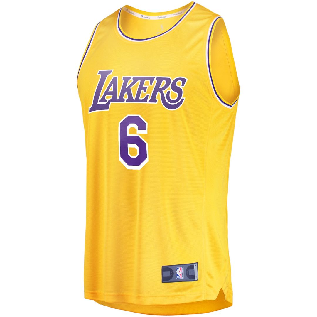 Los Angeles Lakers LeBron James Fanatics 2021/22 Fast Break Replica Jersey - Icon Edition - Gold
