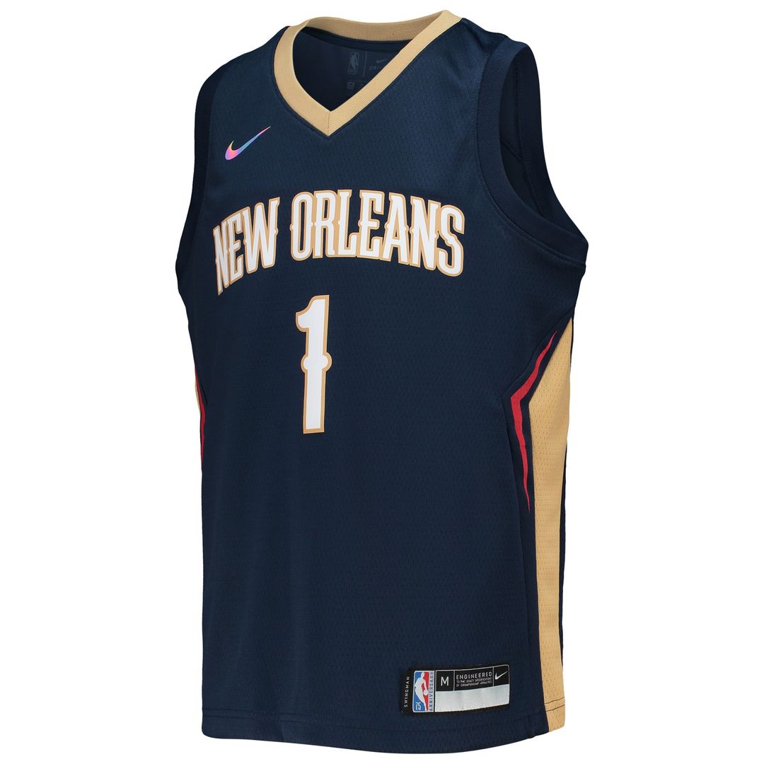 New Orleans Pelicans Zion Williamson Nike Youth 2021/22 Diamond Swingman Jersey - Icon Edition - Navy