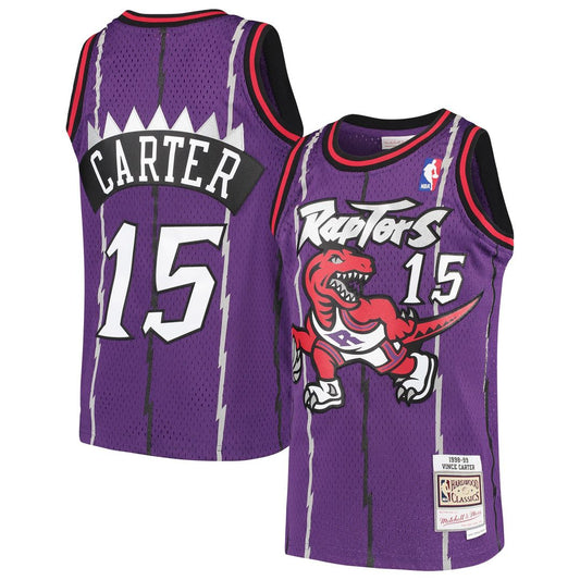 Toronto Raptors Vince Carter Mitchell & Ness Youth 1998/99 Hardwood Classics Swingman Throwback Jersey - Purple