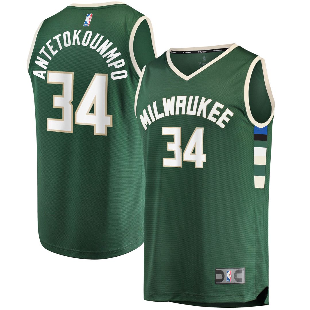 Milwaukee Bucks Giannis Antetokounmpo Fanatics Big & Tall Fast Break Player Jersey - Hunter Green - Icon Edition
