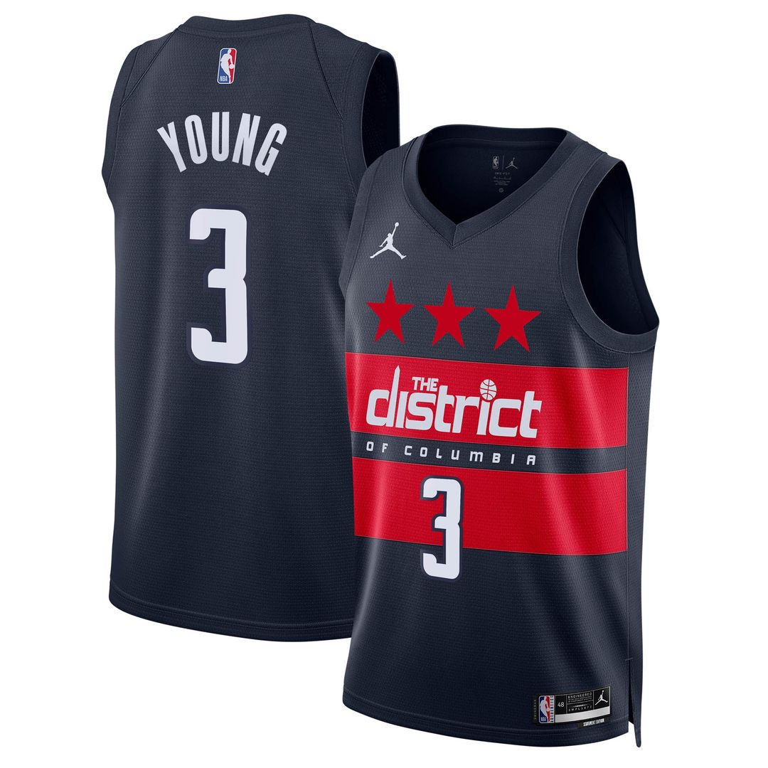 Washington Wizards Trae Young Jordan Brand Unisex Swingman Jersey - Statement Edition - Navy