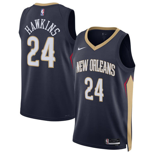 New Orleans Pelicans Jordan Hawkins Nike Unisex Swingman Jersey - Icon Edition - Navy