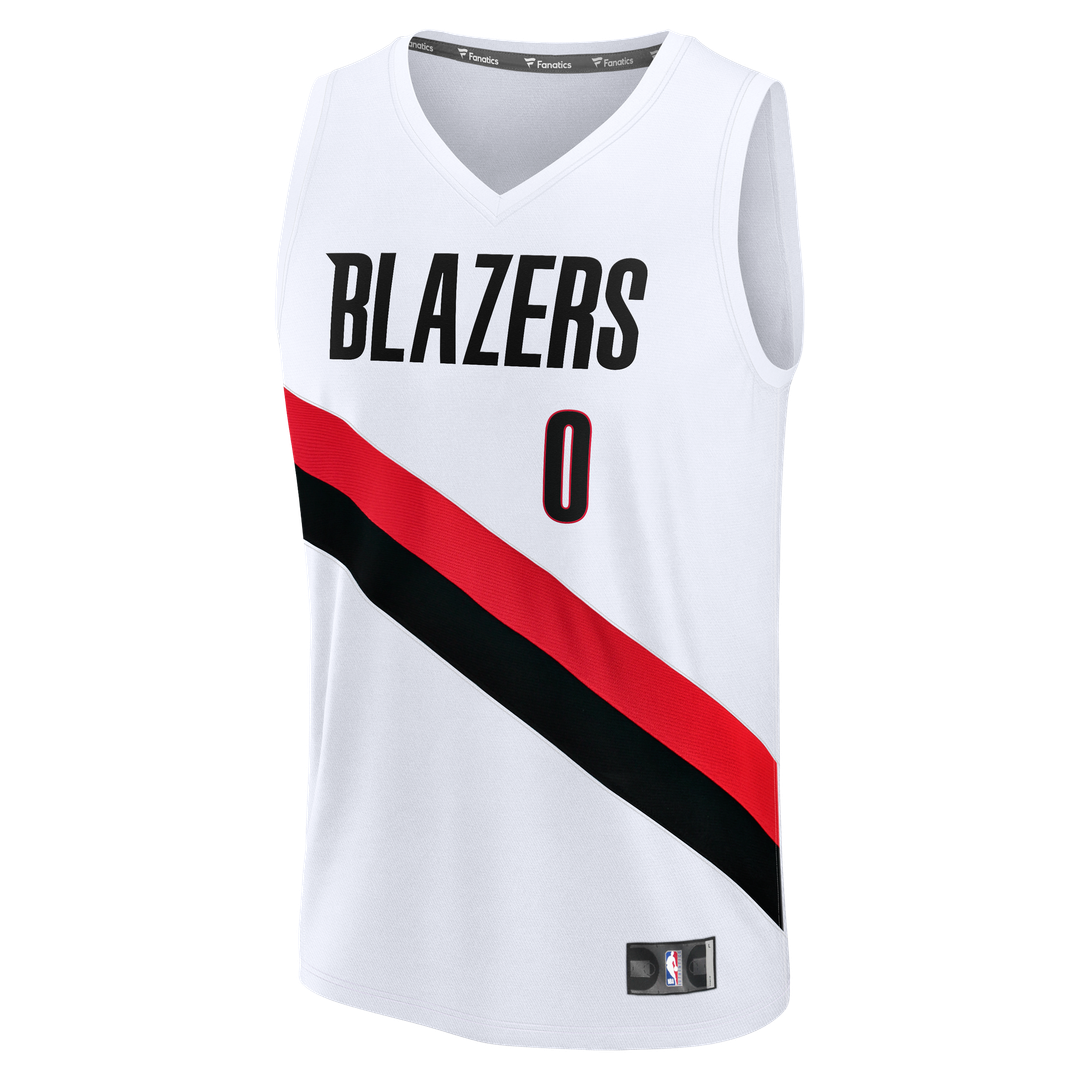 Portland Trail Blazers Damian Lillard Fanatics Youth Fast Break Replica Jersey - White - Association Edition