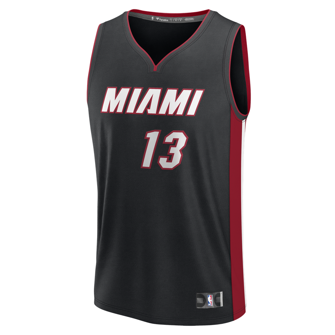 Miami Heat Bam Adebayo Fanatics Fast Break Replica Jersey - Icon Edition - Black