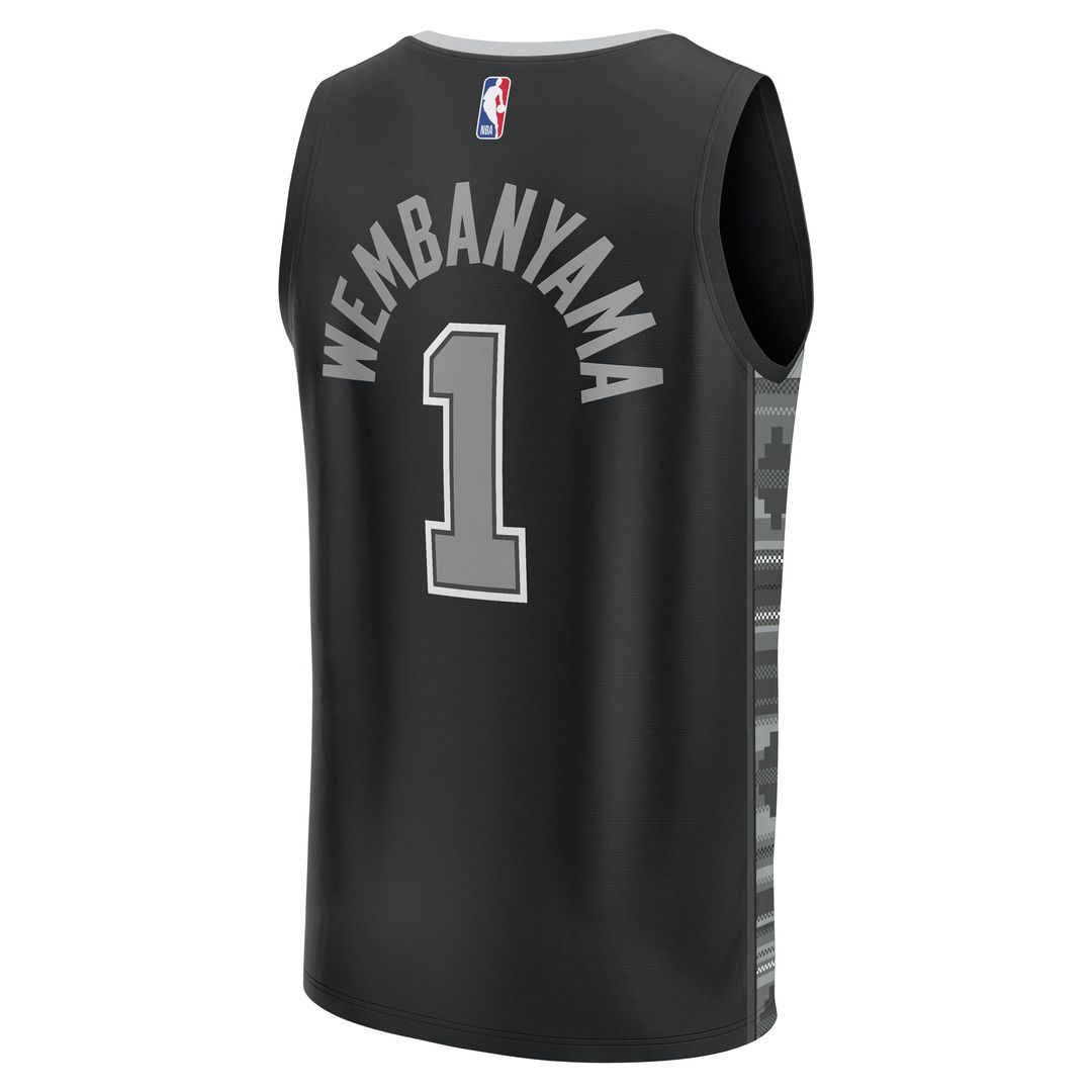 San Antonio Spurs Victor Wembanyama Fanatics Fast Break Replica Player Jersey - Statement Edition - Black