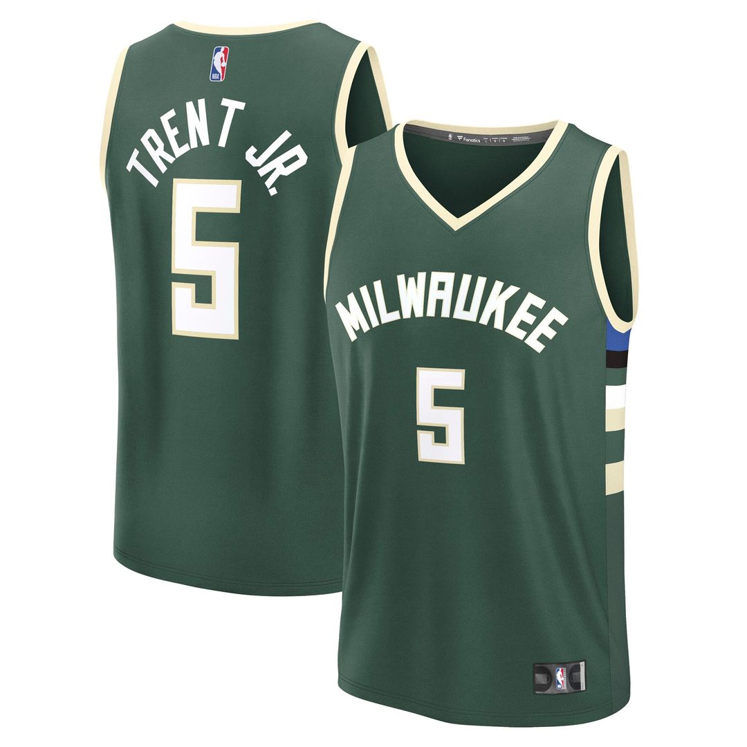 Milwaukee Bucks Gary Trent Jr. Fanatics Fast Break Replica Player Jersey - Icon Edition - Hunter Green