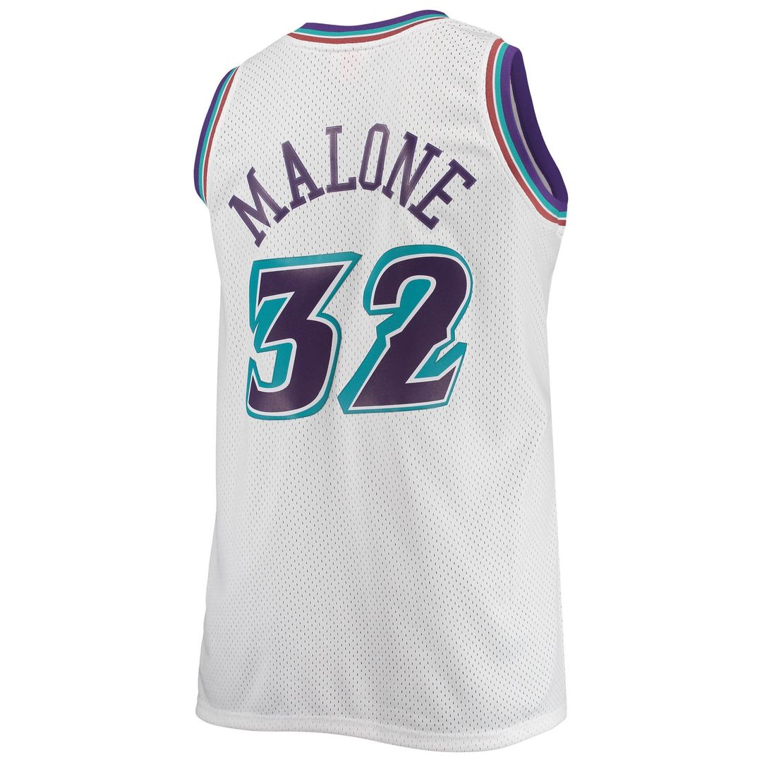 Utah Jazz Karl Malone Mitchell & Ness 1996/97 Big & Tall Hardwood Classics Swingman Jersey - White