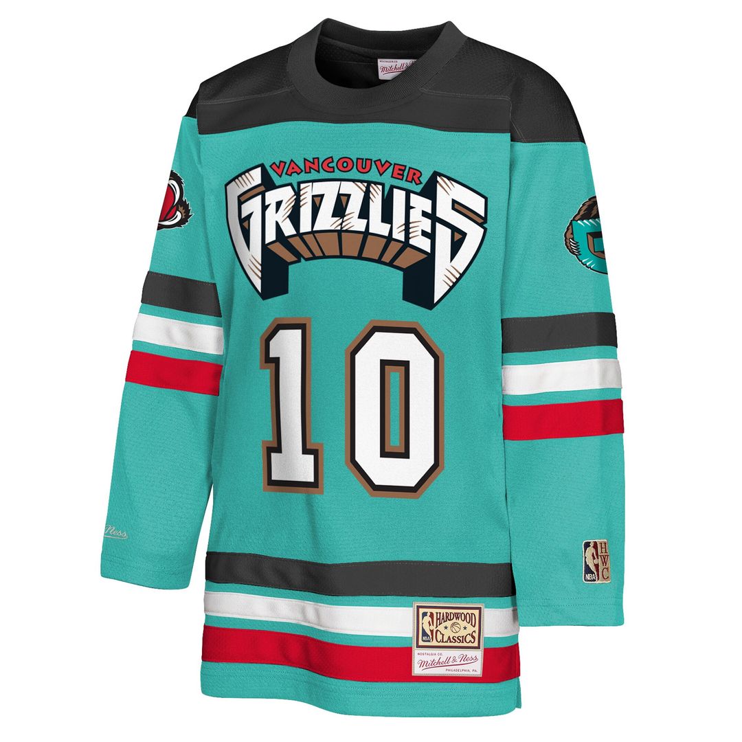 Memphis Grizzlies Mike Bibby Mitchell & Ness Youth Maxxed Out 2.0 Fashion Hockey Jersey - Turquoise