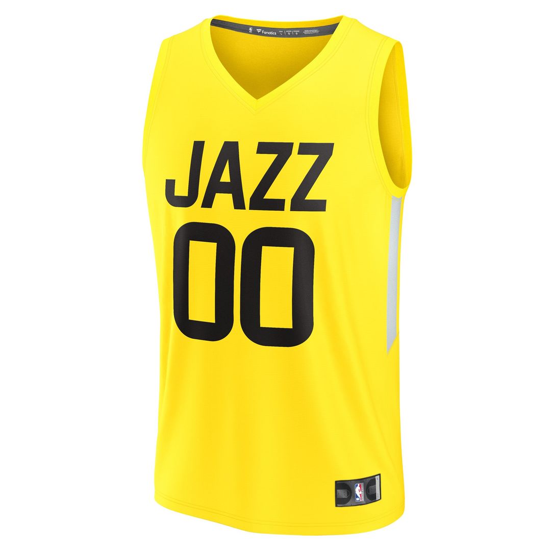 Utah Jazz Fanatics Youth Fast Break Replica Custom Jersey - Icon Edition - Yellow