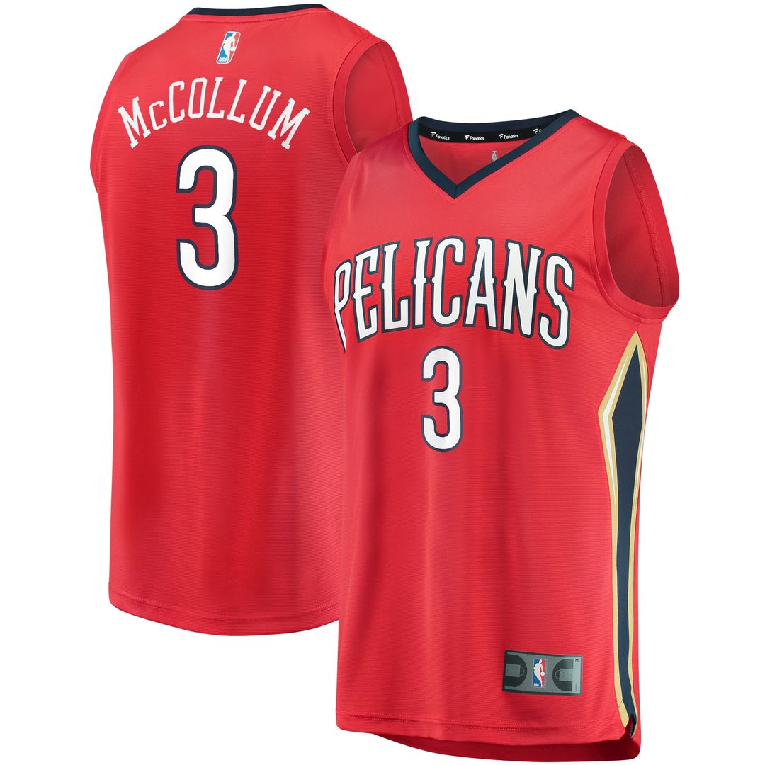 New Orleans Pelicans C.J. McCollum Fanatics Fast Break Replica Player Jersey - Statement Edition - Red