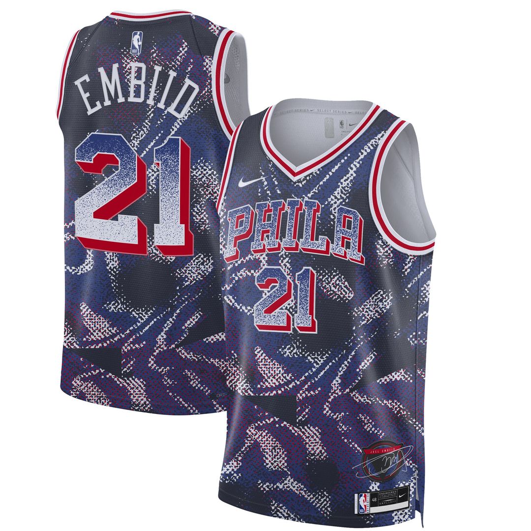 Philadelphia 76ers Joel Embiid Nike Unisex 2025 Select Series Swingman Player Jersey - Navy