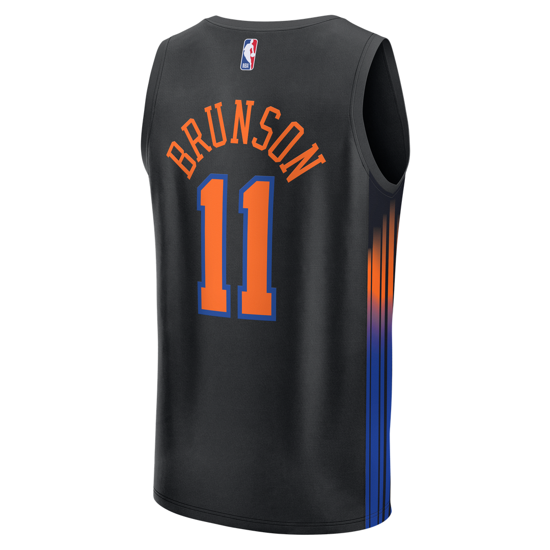 New York Knicks Jalen Brunson Fanatics Youth Fast Break Jersey - Statement Edition - Black