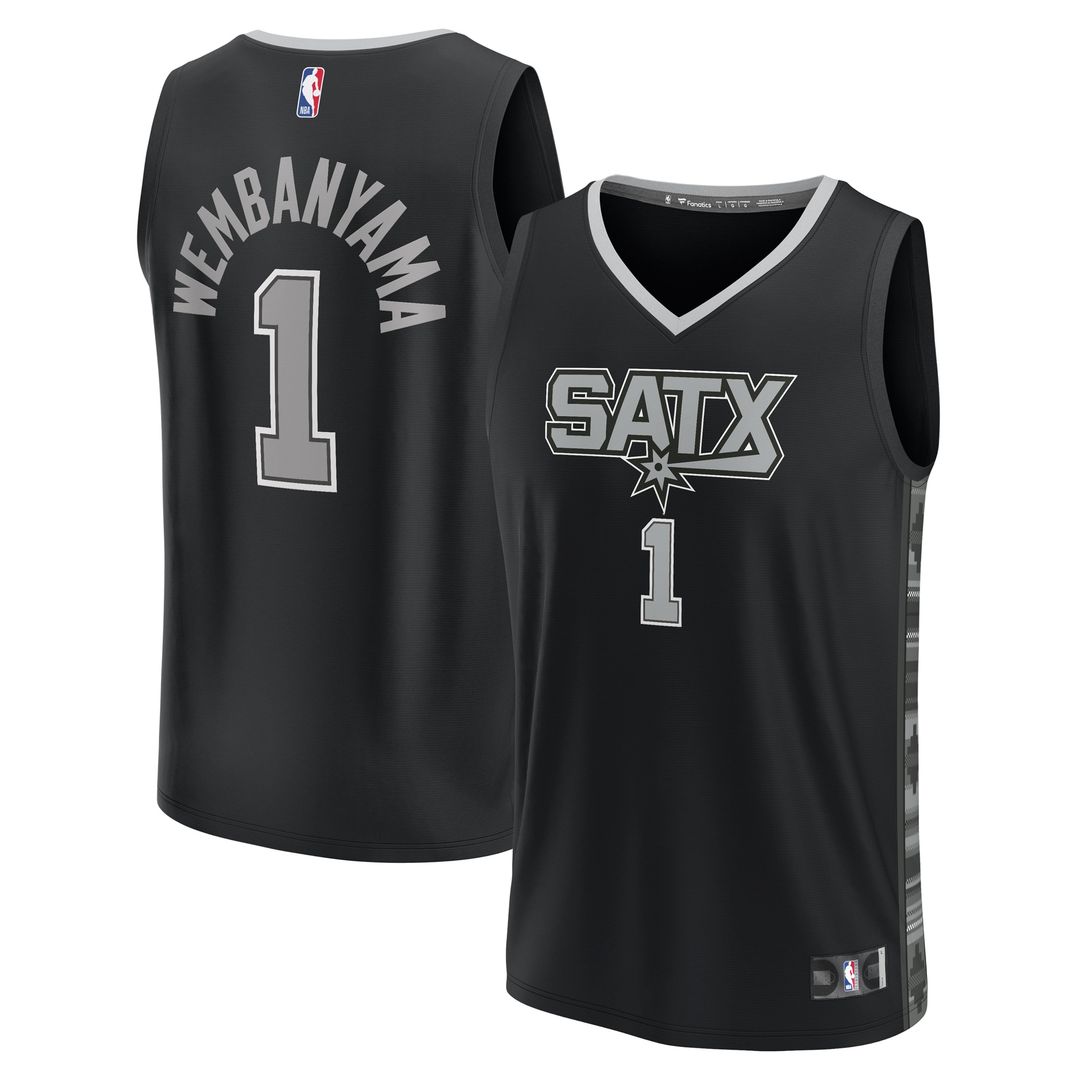 San Antonio Spurs Victor Wembanyama Fanatics Fast Break Player Jersey - Statement Edition - Black