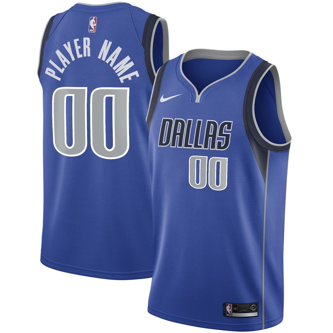 Dallas Mavericks Nike 2020/21 Swingman Custom Jersey - Icon Edition - Blue