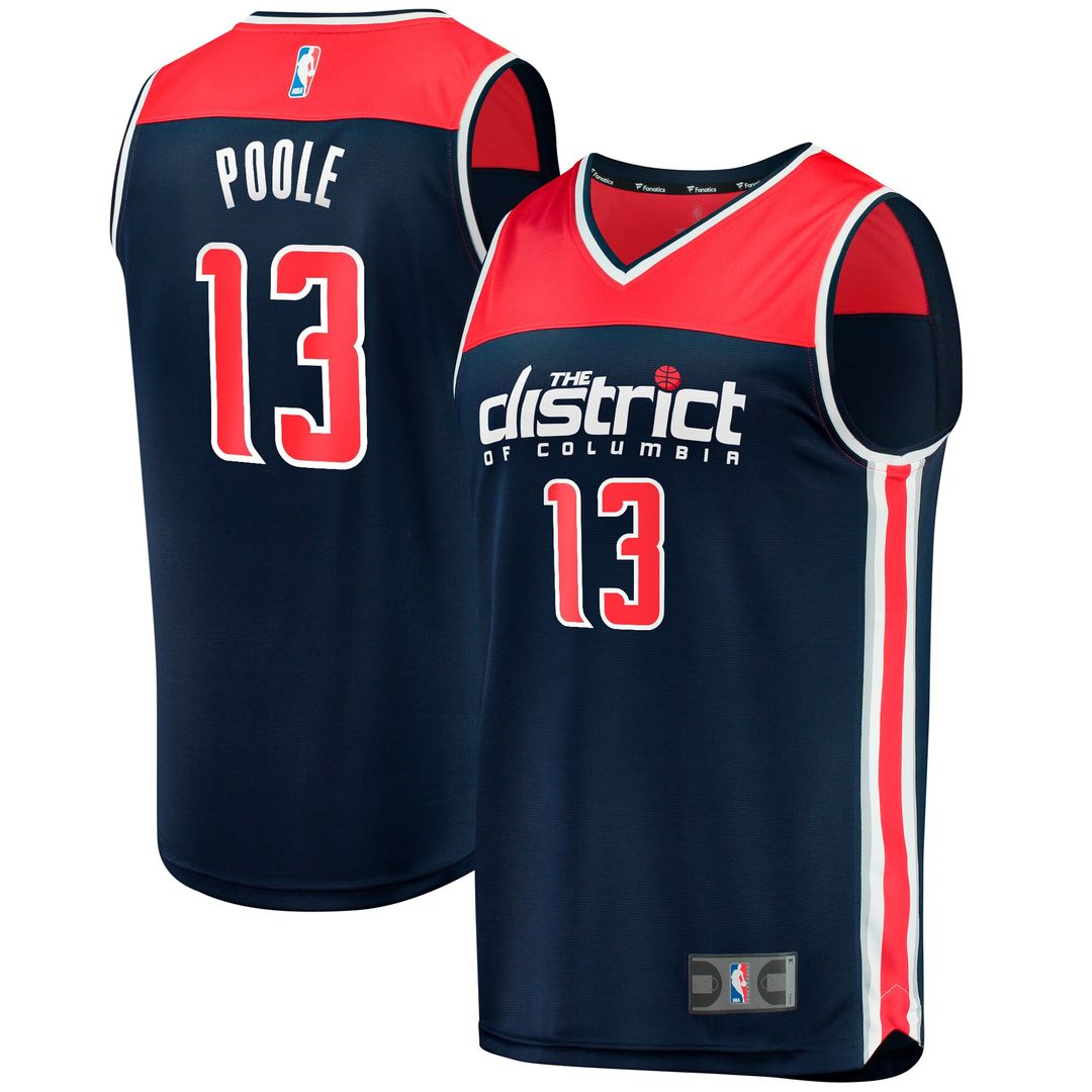 Washington Wizards Jordan Poole Fanatics Youth Fast Break Player Jersey - Statement Edition - Navy