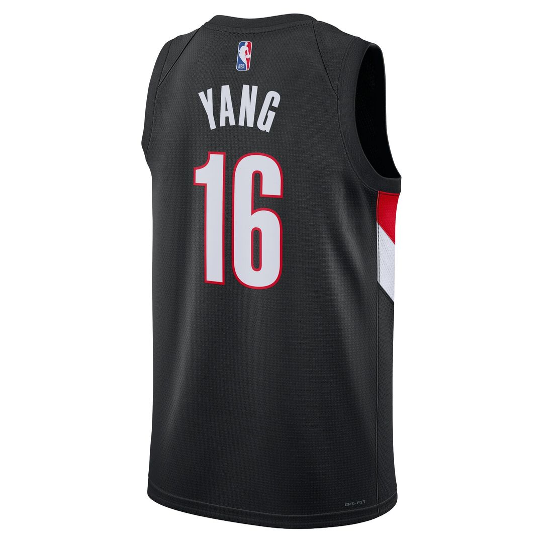 Portland Trail Blazers Yang Hansen Nike Unisex Swingman Jersey - Icon Edition - Black