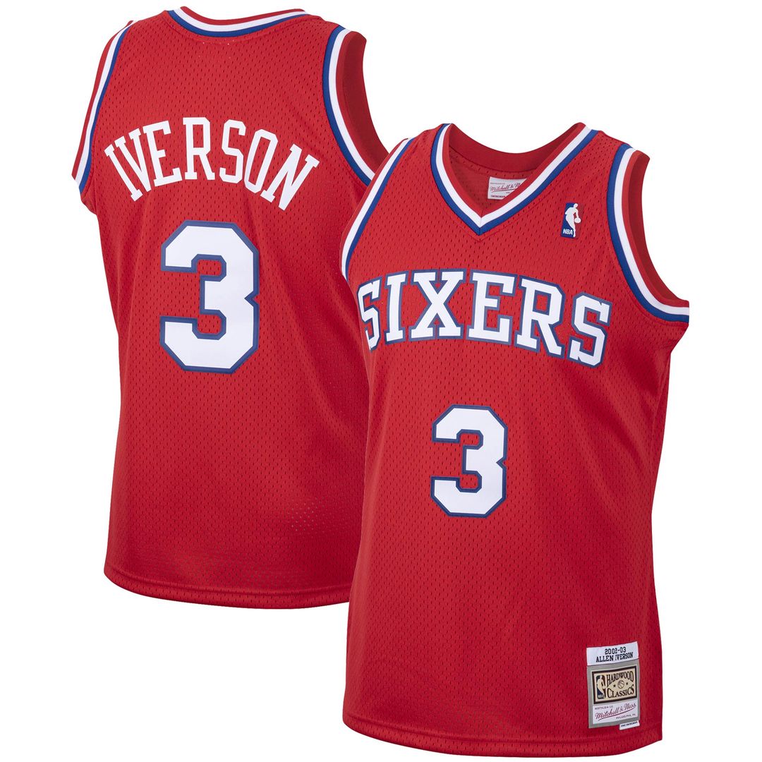 Philadelphia 76ers Allen Iverson Mitchell & Ness 2002/03 Hardwood Classics Swingman Jersey - Red