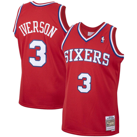 Philadelphia 76ers Allen Iverson Mitchell & Ness 2002/03 Hardwood Classics Swingman Jersey - Red