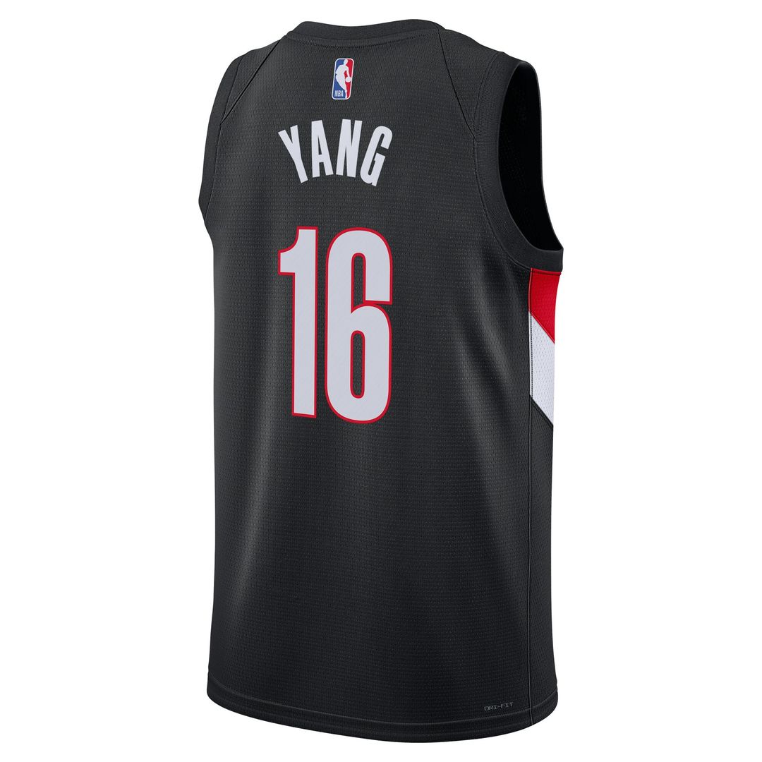 Portland Trail Blazers Yang Hansen Nike Unisex Swingman Jersey - Icon Edition - Black
