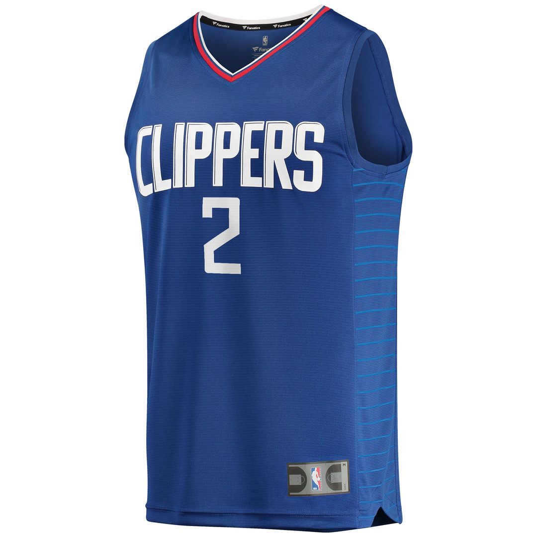 LA Clippers Kawhi Leonard Fanatics Youth 2019/20 Fast Break Replica Jersey Blue - Icon Edition