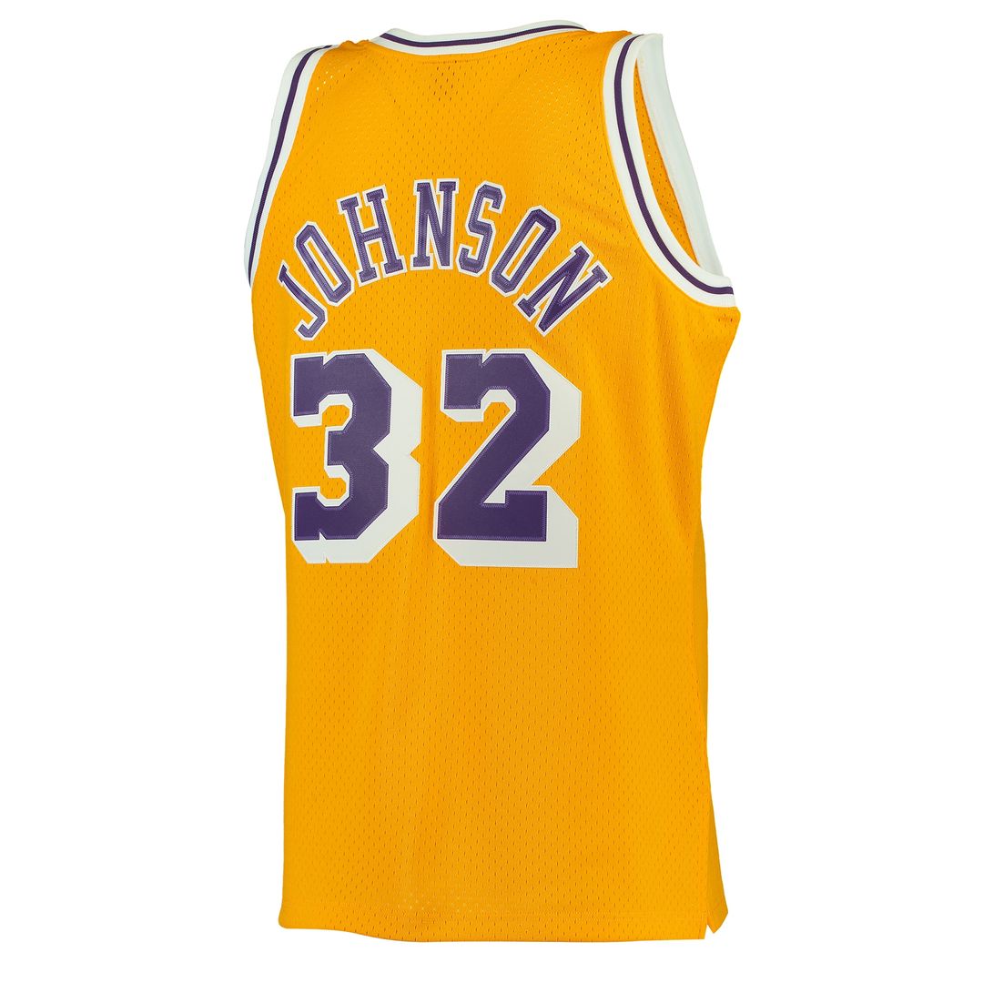 Los Angeles Lakers Magic Johnson Mitchell & Ness 1984/85 Hardwood Classics Swingman Jersey - Purple