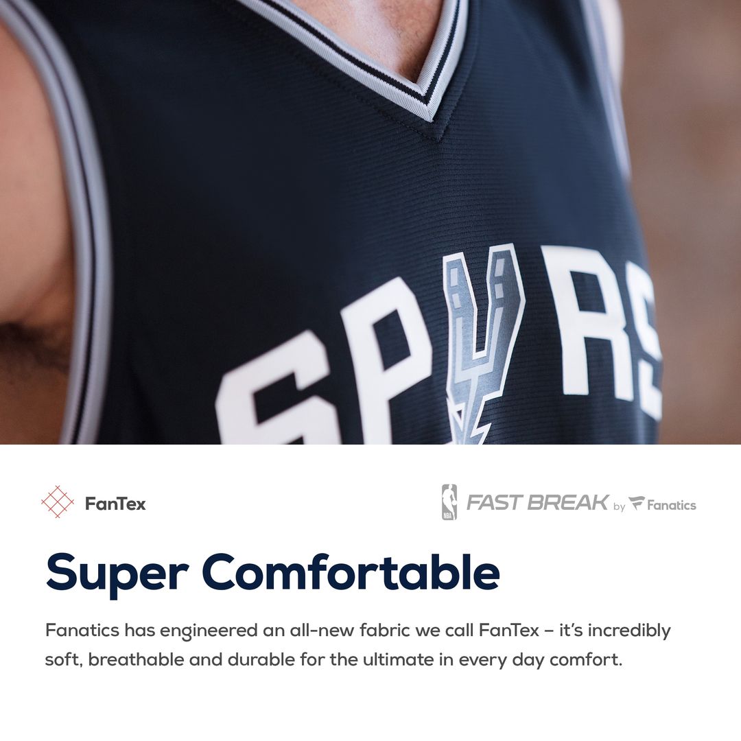 San Antonio Spurs Fanatics Fast Break Custom Replica Jersey Black - Icon Edition