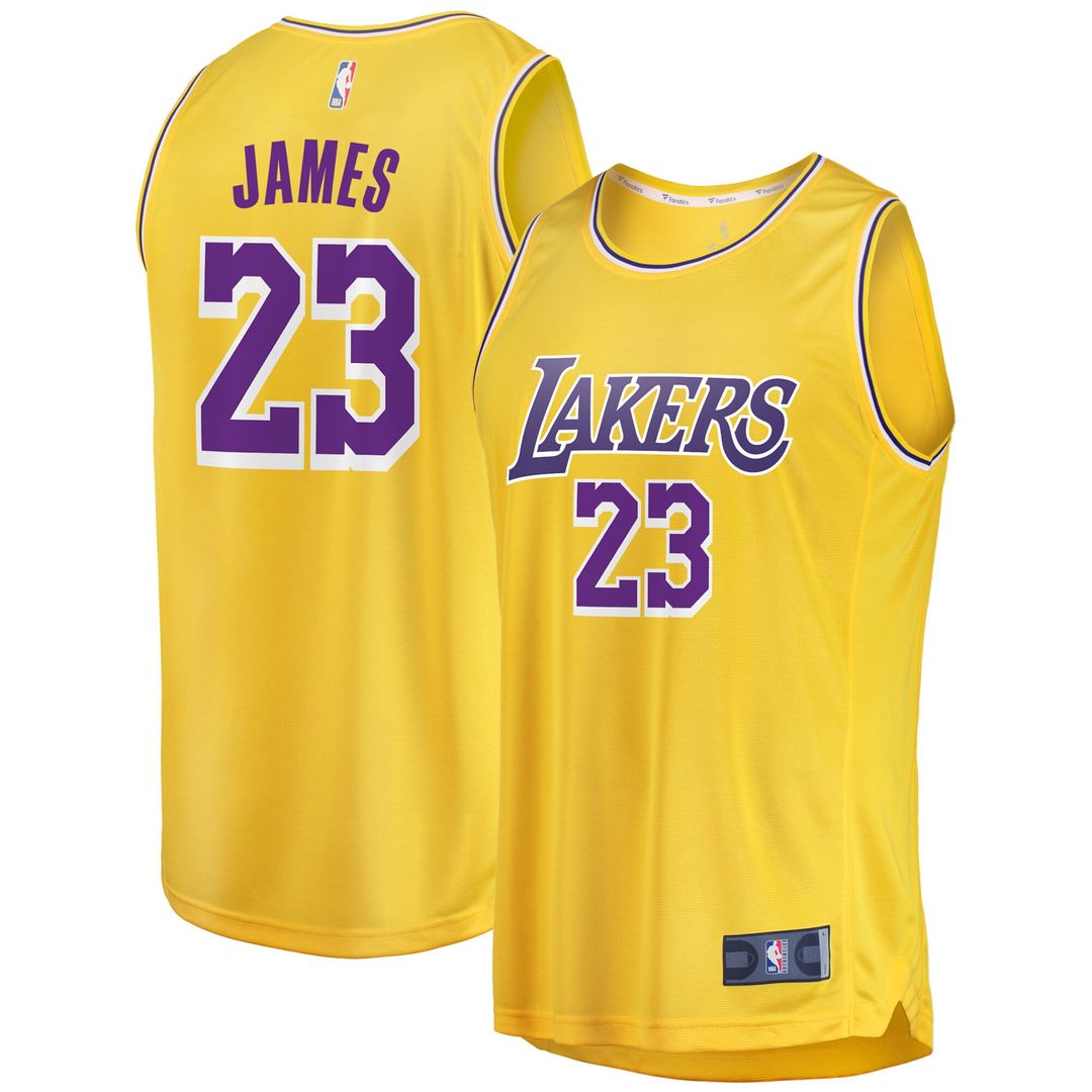 Los Angeles Lakers LeBron James Fanatics Big & Tall Fast Break Player Jersey - Gold - Icon Edition