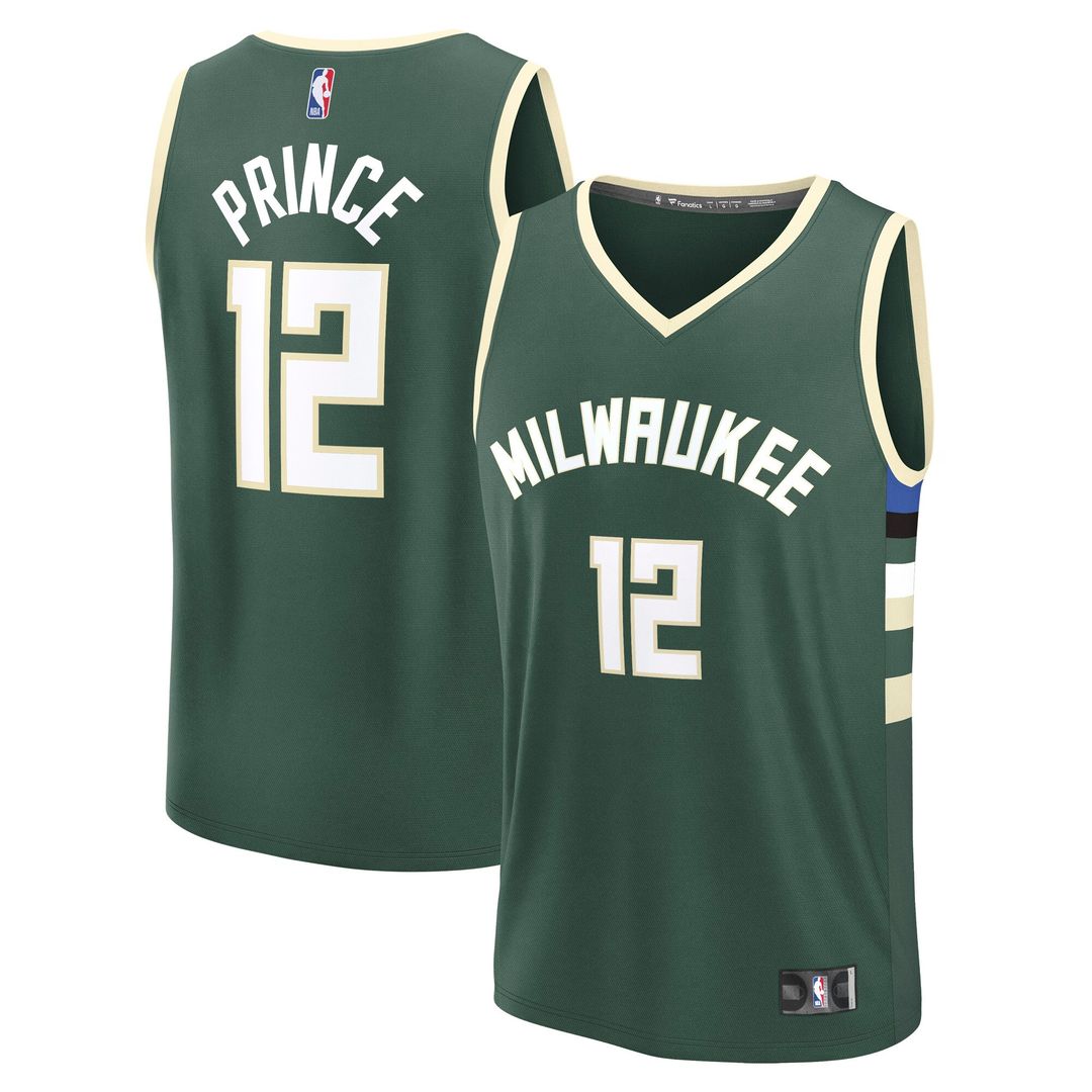 Milwaukee Bucks Taurean Prince Fanatics Fast Break Replica Player Jersey - Icon Edition - Hunter Green