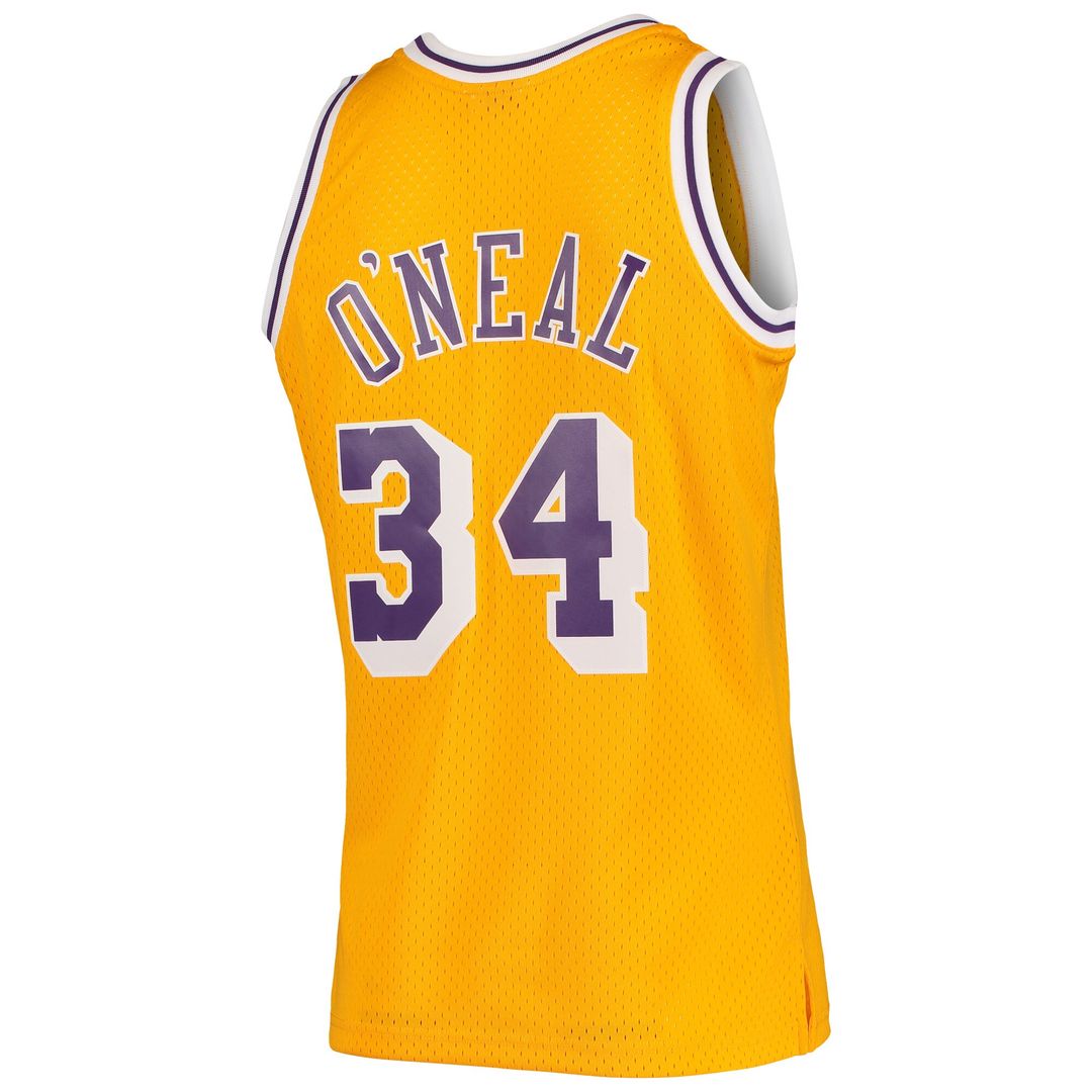 Los Angeles Lakers Shaquille O'Neal Mitchell & Ness 1996/97 Hardwood Classics Swingman Jersey - Gold