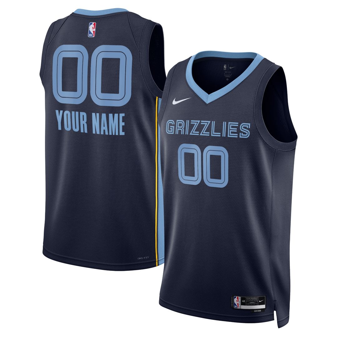 Memphis Grizzlies Nike Unisex Swingman Custom Jersey - Navy - Icon Edition