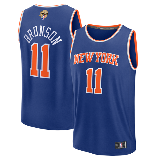 New York Knicks Jalen Brunson Fanatics Youth 2026 NBA Finals Patch Fast Break Jersey - Blue - Icon Edition
