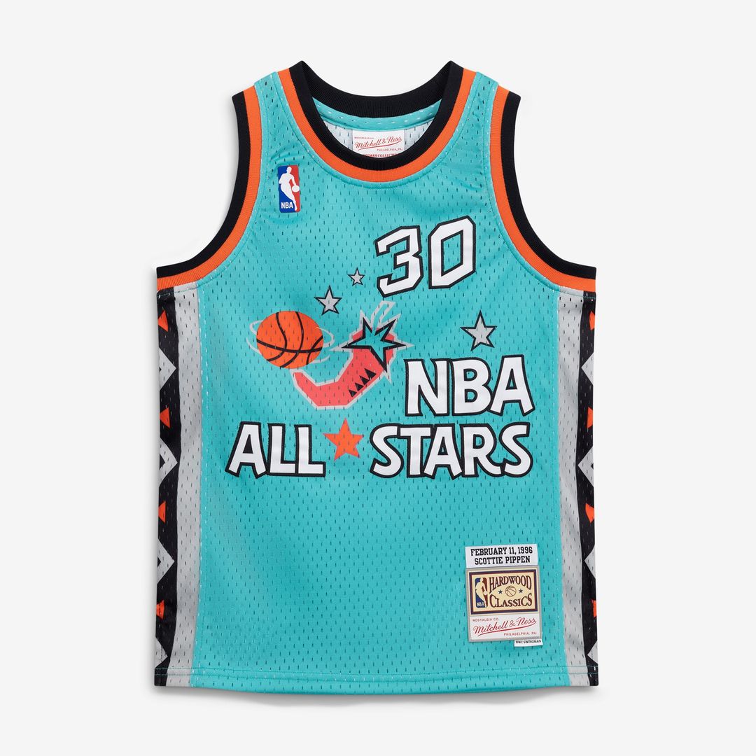 Scottie Pippen 1996 NBA All - Star Game Mitchell & Ness Youth Hardwood Classics Swingman Jersey - Teal
