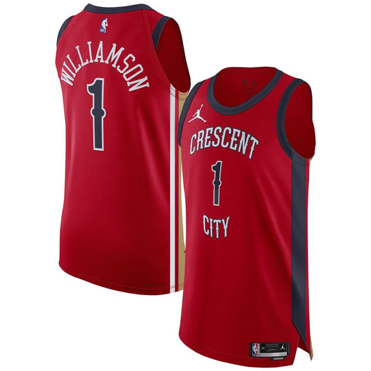 New Orleans Pelicans Zion Williamson Jordan Brand Authentic Jersey - Statement Edition - Red