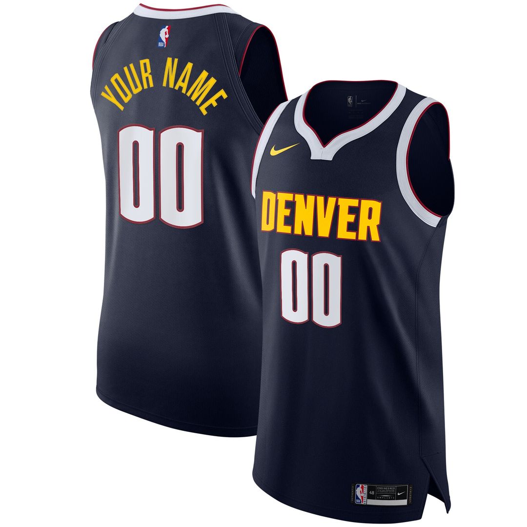 Denver Nuggets Nike 2020/21 Authentic Custom Jersey Navy - Icon Edition