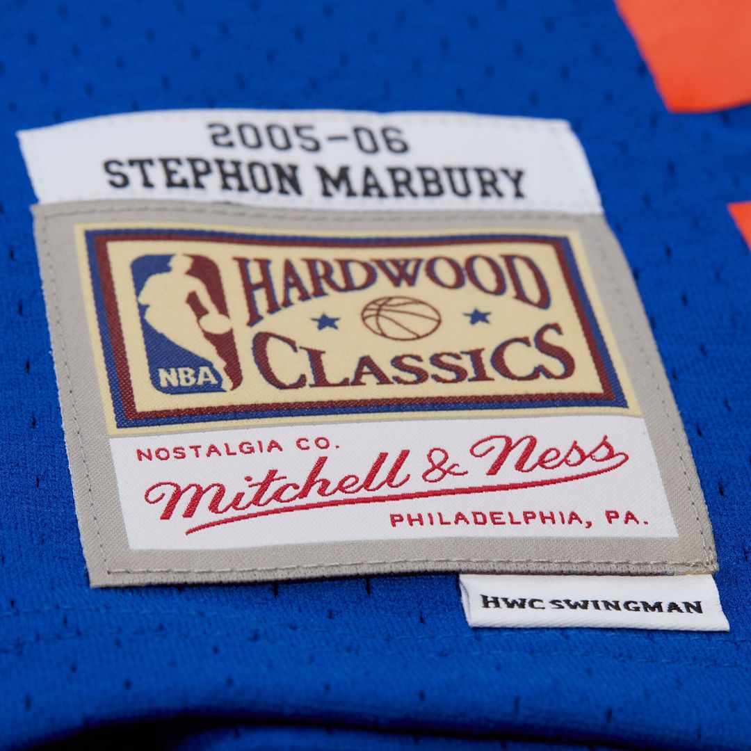 New York Knicks Stephon Marbury Mitchell & Ness 2005/06 Hardwood Classics Swingman Jersey - Blue