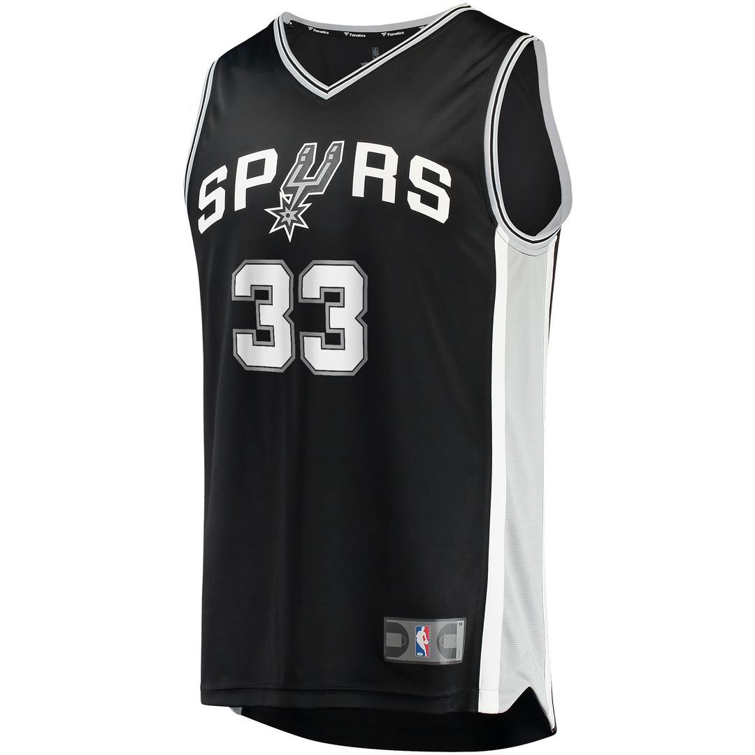 San Antonio Spurs Tre Jones Fanatics Fast Break Replica Jersey - Icon Edition - Black