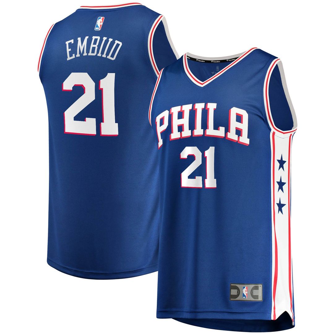 Philadelphia 76ers Joel Embiid Fanatics Fast Break Replica Player Jersey - Icon Edition - Royal