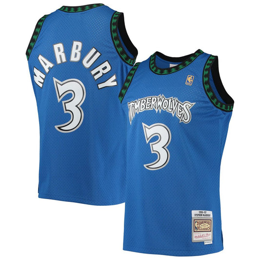 Minnesota Timberwolves Stephon Marbury Mitchell & Ness 1996/97 Hardwood Classics Swingman Jersey - Blue