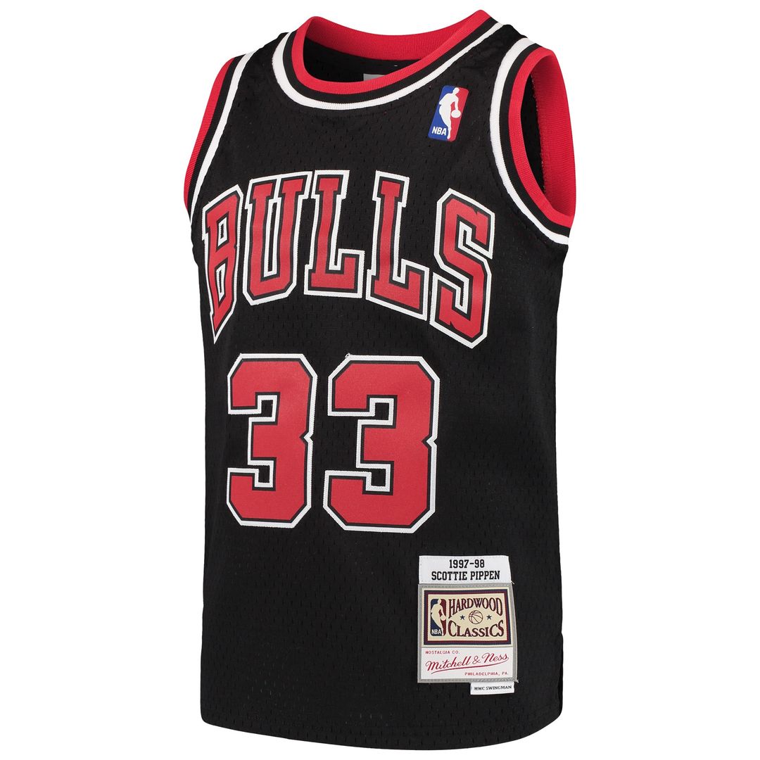 Chicago Bulls Scottie Pippen Mitchell & Ness Youth Hardwood Classics Swingman Throwback Jersey - Black