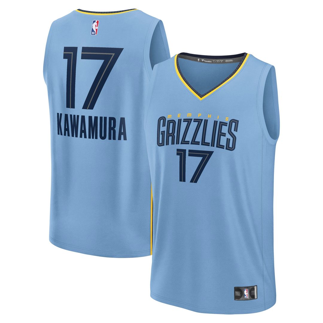 Memphis Grizzlies Yuki Kawamura Fanatics Fast Break Replica Player Jersey - Statement Edition - Light Blue