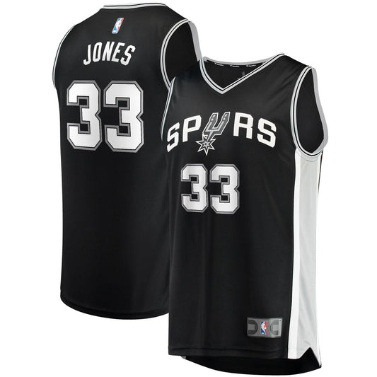 San Antonio Spurs Tre Jones Fanatics Fast Break Replica Jersey - Icon Edition - Black