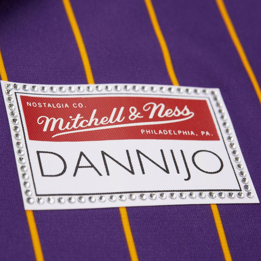 Los Angeles Lakers Magic Johnson Mitchell & Ness x DANNIJO Women's Cropped Football Fashion Jersey - Purple
