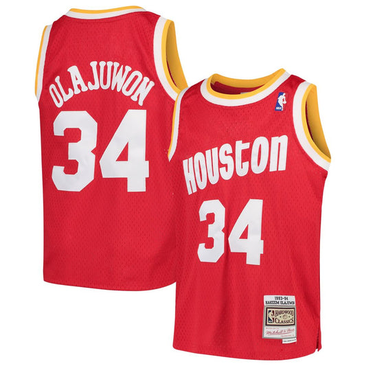 Houston Rockets Hakeem Olajuwon Mitchell & Ness Youth 1996/97 Hardwood Classics Swingman Jersey - Red